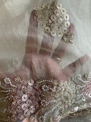 Organza Saree with Sequin, Pearl & Cutdana Work 5917 03
