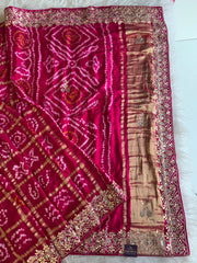 Pink Bandhej Gaji Silk Saree with Gharchola  5885 01