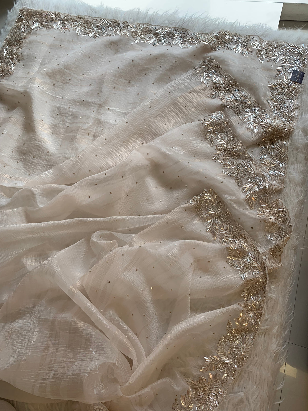 Designer Crush Organza Saree with Imported Sequin 5937 01