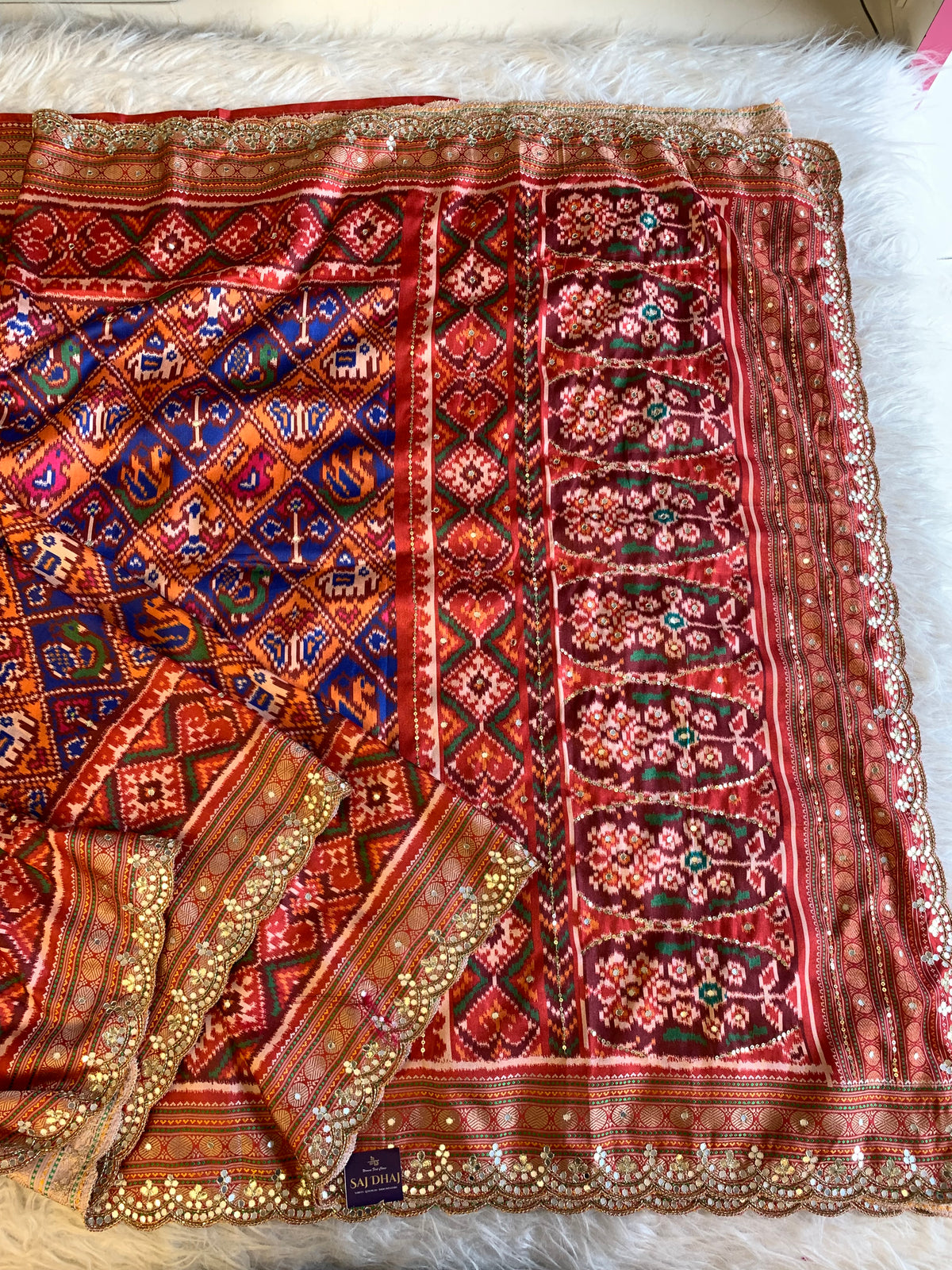 Multicolor Patola Silk Saree with Bird Motifs 5932 01
