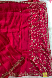 Rani Pink Habutai Silk Saree 5750 03