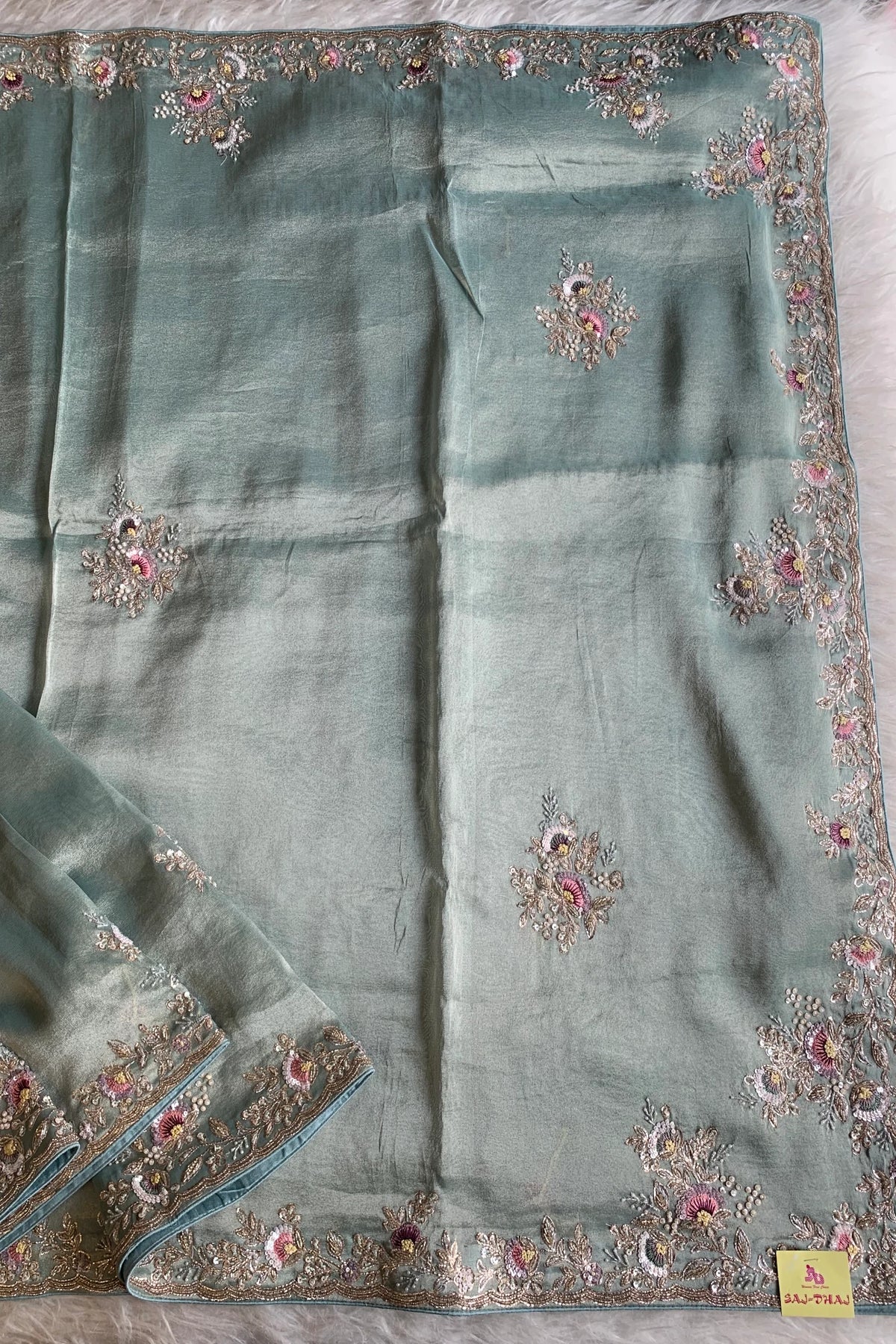 Mint Green Tissue Saree 5360 10