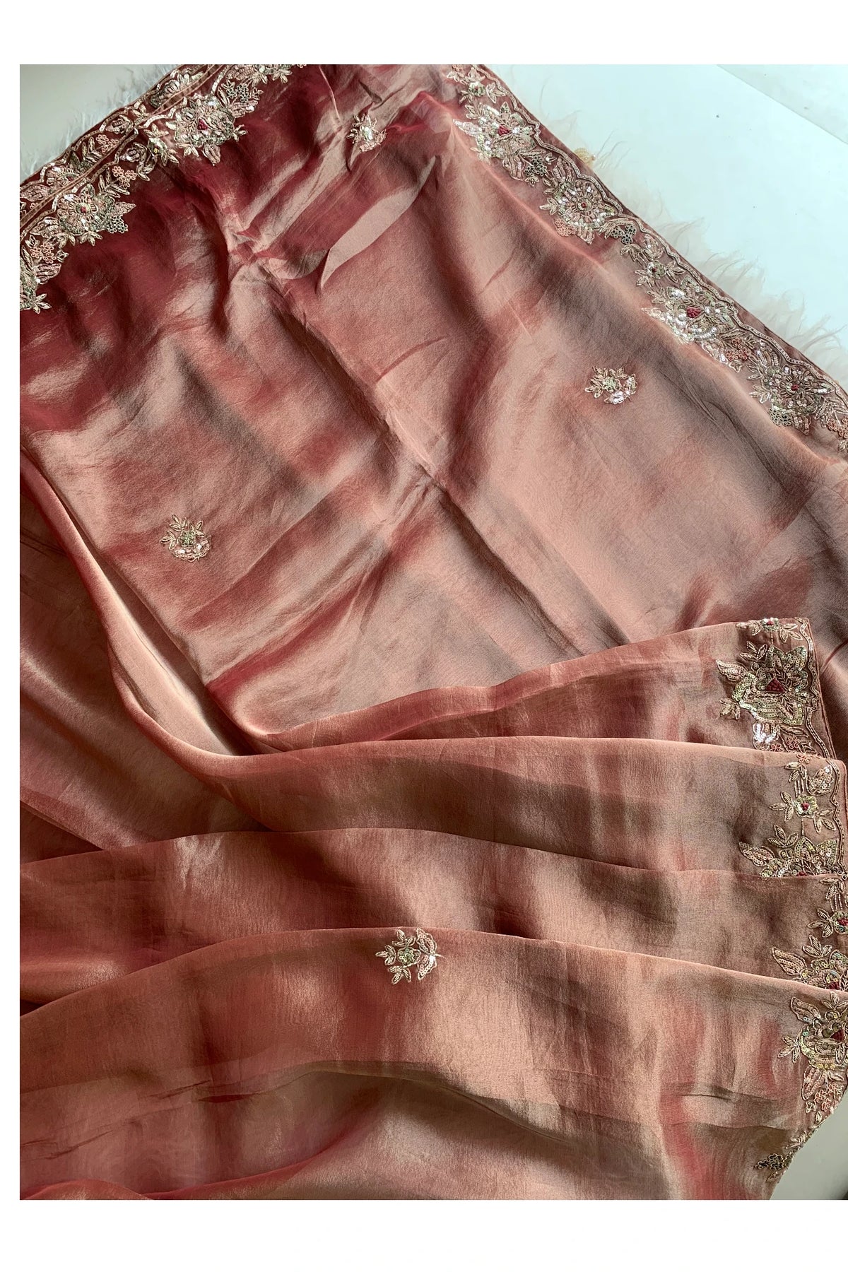 Copper Brown Tissue Saree 5703 05