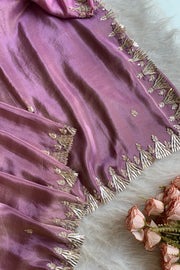 Purple & Pink Dual Shade Tissue Silk Saree 5660 04