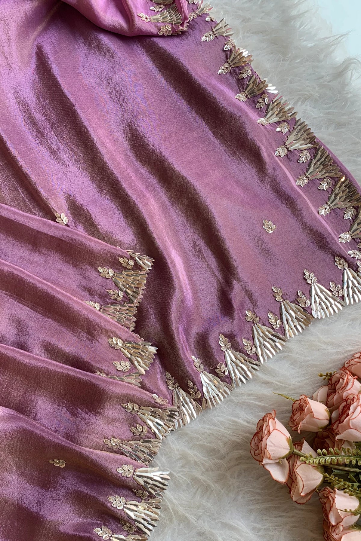 Purple & Pink Dual Shade Tissue Silk Saree 5660 04