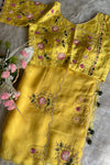 Lemon Organza Saree with Cutdana & Zardosi Work- Pre Stitched Designer Blouse 5359 15 (PRE ORDER)