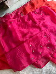 Pink Shaded Kora Silk Saree 5919 09