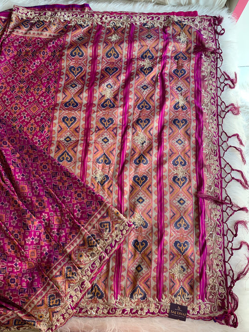 Pink Patola Silk Saree 5882 07