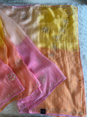 Multicolor Kora Silk Saree 5919 10