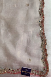 White Crush Organza Saree 5851 02