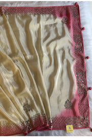 Shaded Border Saree with Mirror Work 5077-06