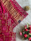Pink Bandhej Gaji Silk Saree with Gharchola 5885 03