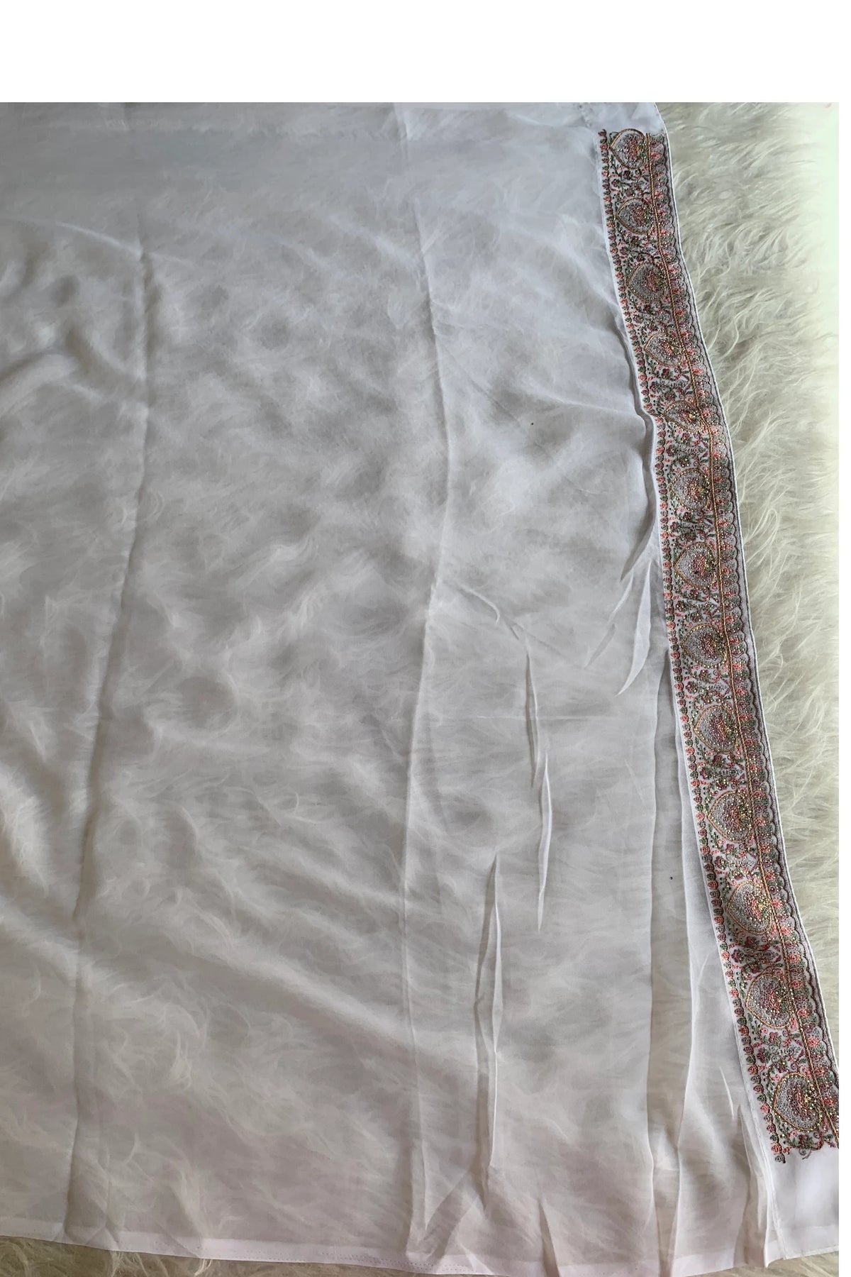 Ivory Chikankari Saree 5758 05