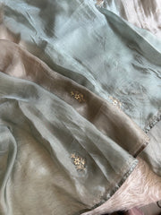 Blue & Grey Shaded Kora Silk Saree 5919 09
