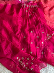 Pink Shaded Kora Silk Saree with Gota 5919 11