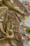 Beige Tissue Saree 5748 02