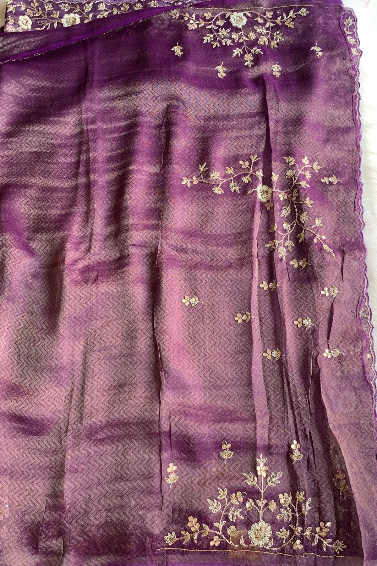 Lilac Shaded Kanchipuram Silk Saree 5675 03