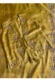 Mustard Kanchi Tissue Saree 5764 15