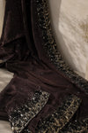 Dark Brown Chinnon Georgette Saree 5759 09