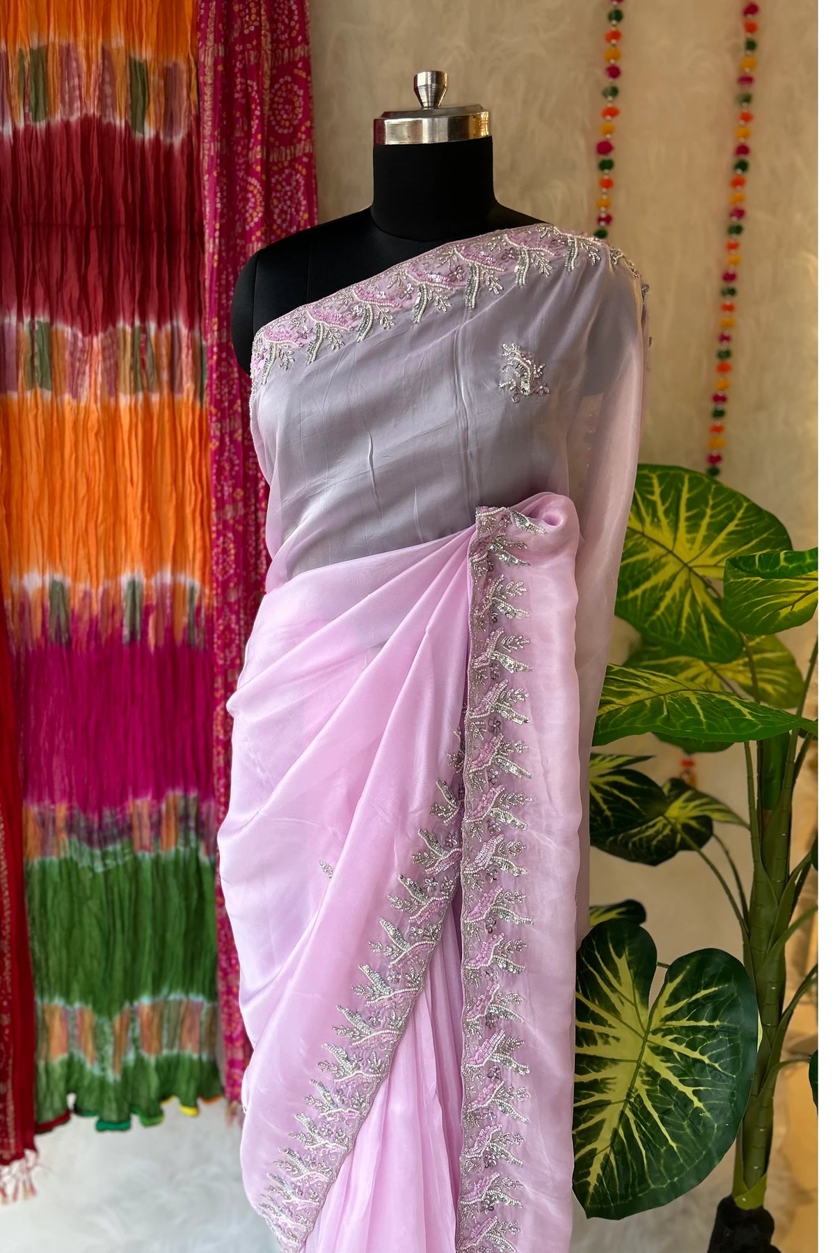 Lilac Embroidered saree 5068-03