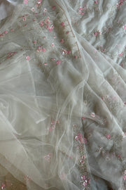 "Alia Bhatt met gala inspired Saree" jaal sequins Design Hand-Embroidered