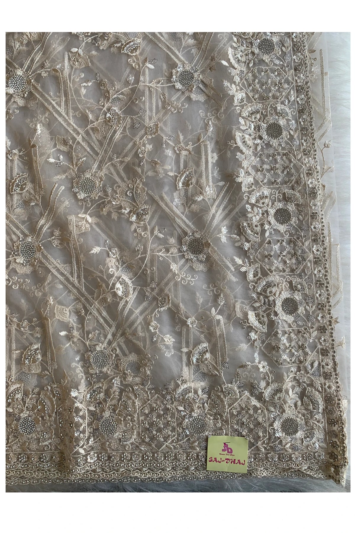 White Net Saree 5292 16