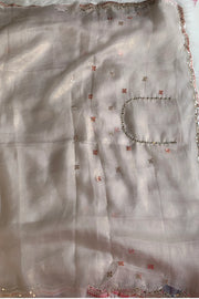 White Crush Organza Saree 5851 02