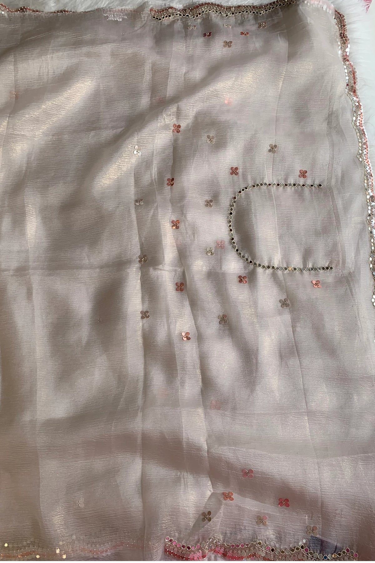 White Crush Organza Saree 5851 02
