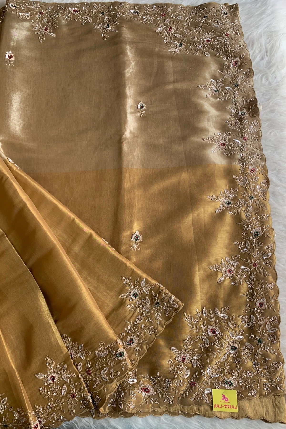 Gold Kanchipuram Silk Saree 5766 02