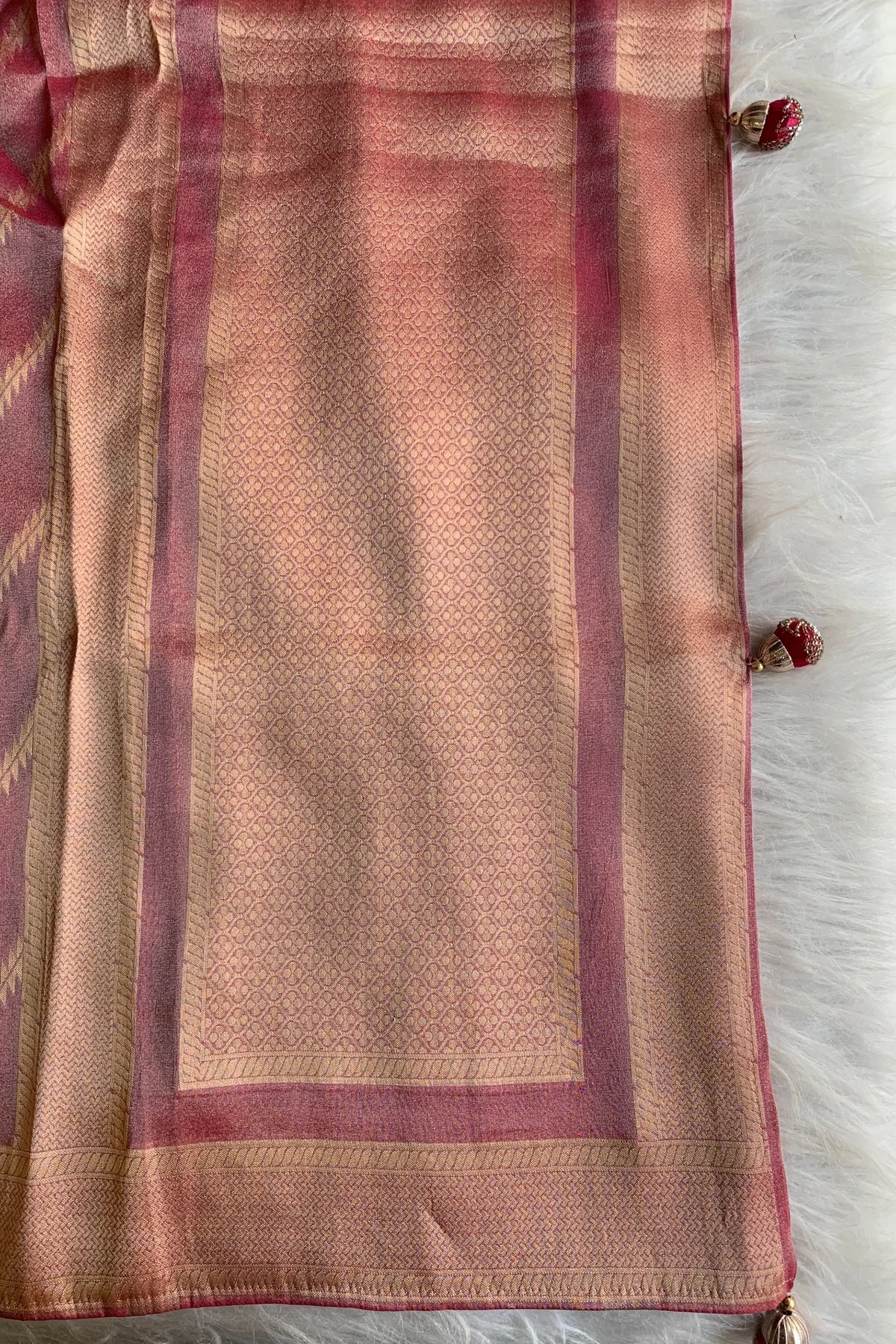 Pink Banarasi Designer Saree 5763 06