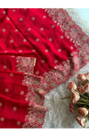 Red Chinnon Georgette Saree 5529 11