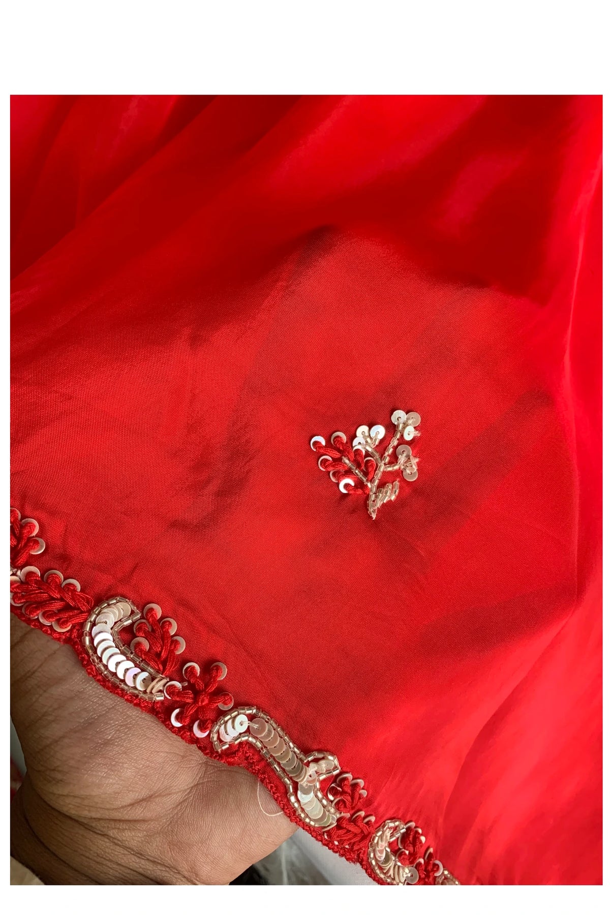 Rust Orange Habutai Silk Saree 5650 08