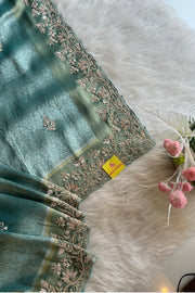 Sea Blue Kanchipuram Silk Saree 5764 05 (PRE ORDER)