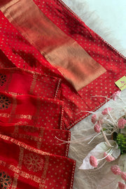 Red Russian Silk Gharchola Saree 5763 10