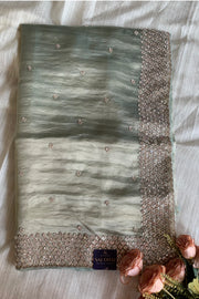 Embellished Butter Organza Saree 5847 01