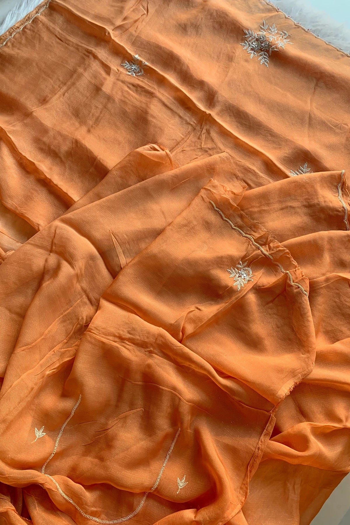 Orange Soft Organza Saree 5848 04