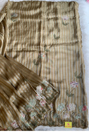 Green Stripes Banarasi Silk Saree 5751 17