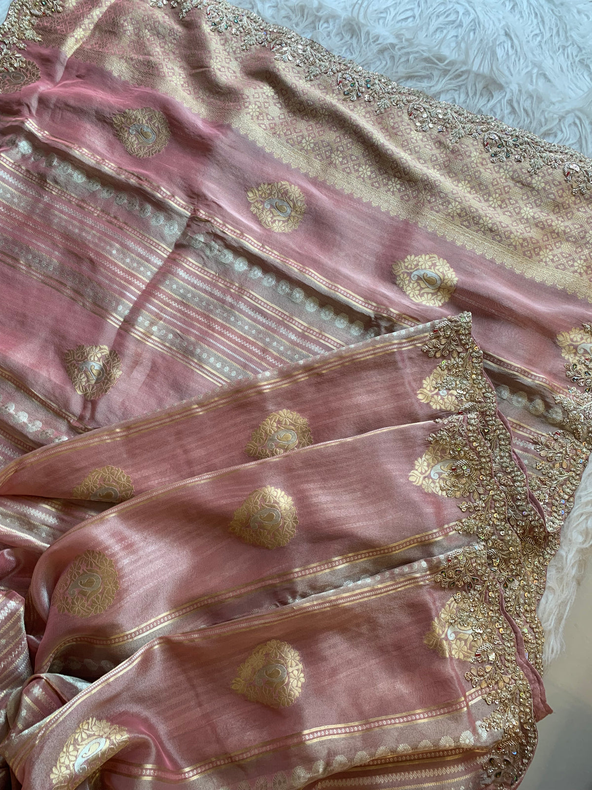 Banarasi Saree with Dori, Jewel & Pearl Work 5875 12