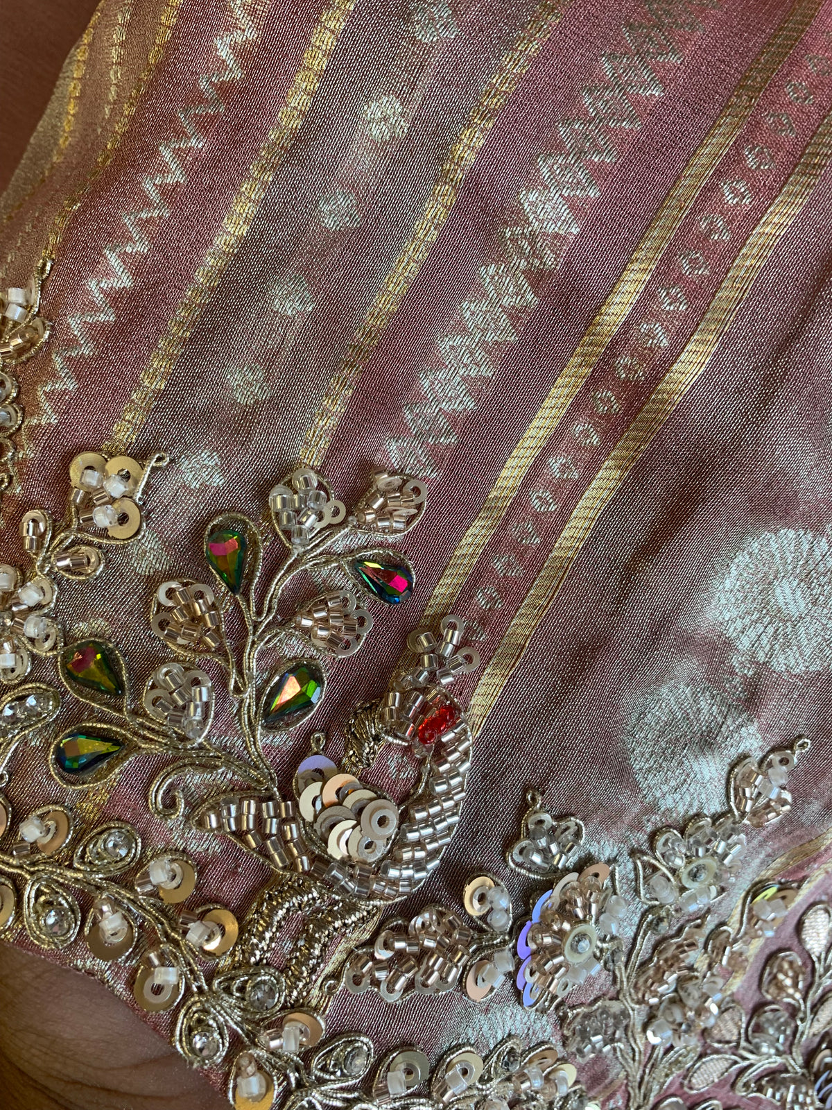 Banarasi Saree with Dori, Jewel & Pearl Work 5875 12