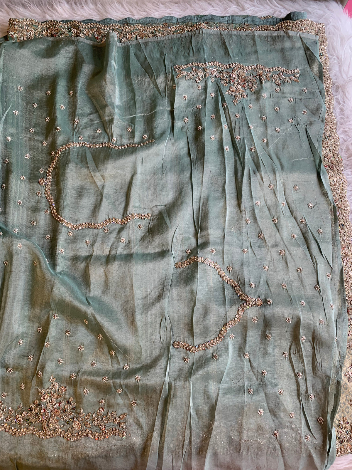 Banarasi Saree with Dori, Jewel & Pearl Work 5875 12