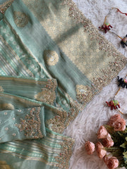 Banarasi Saree with Dori, Jewel & Pearl Work 5875 12