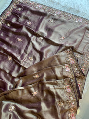 Tissue Saree with Floral Sequins, Dori & Cutdana Work 5875 08