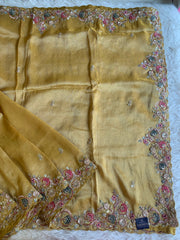 Tissue Saree with Dori, Appliqué & Sequin Work 5875 11