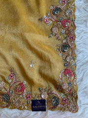 Tissue Saree with Dori, Appliqué & Sequin Work 5875 11