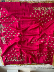 Tissue Saree with Dori, Appliqué & Sequin Work 5875 11
