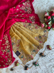 Tissue Saree with Dori, Appliqué & Sequin Work 5875 11