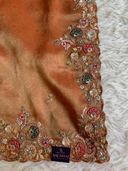 Tissue Saree with Dori, Appliqué & Sequin Work 5875 11