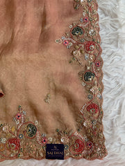Tissue Saree with Dori, Appliqué & Sequin Work 5875 11