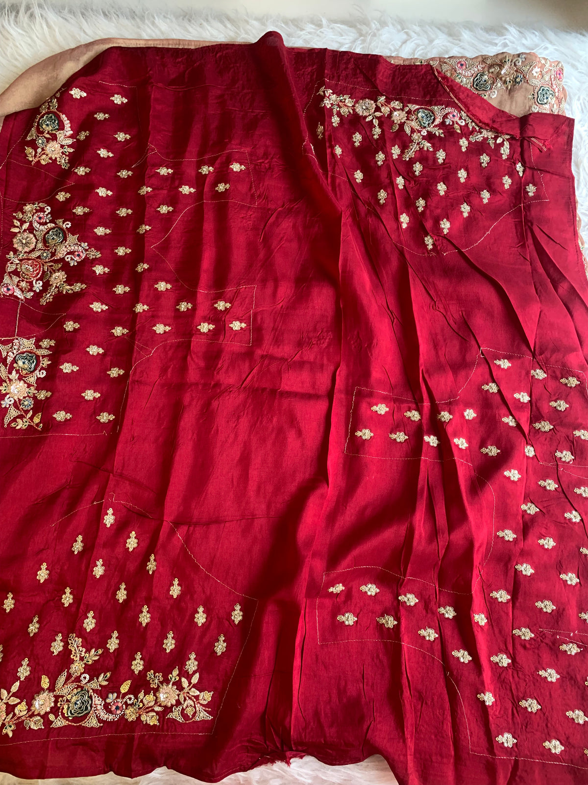 Tissue Saree with Dori, Appliqué & Sequin Work 5875 11