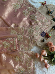 Tissue Saree with Heavy Dori, Pearl & Cutdana Work 5875 15